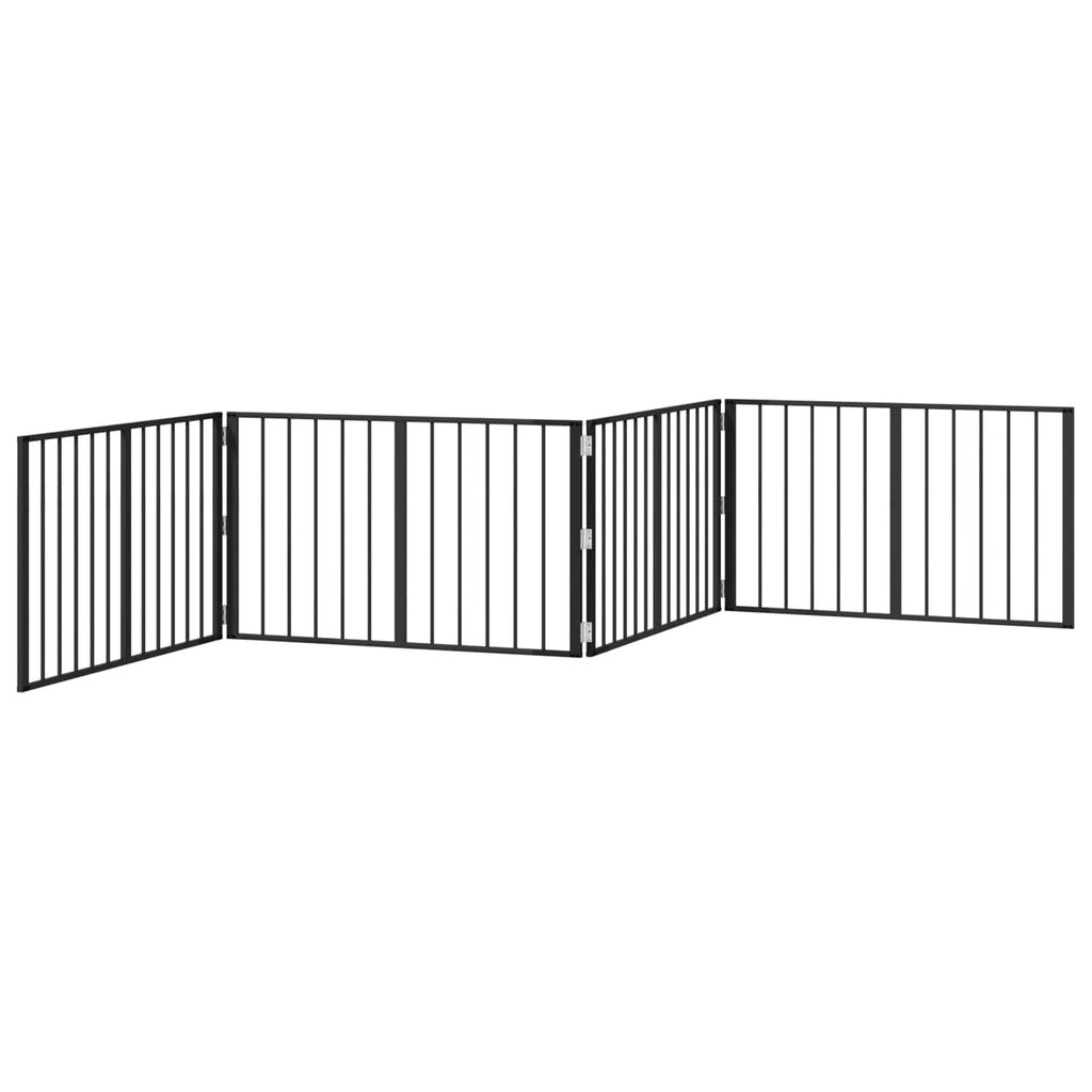 vidaXL Bramka dla psa 4 szt. Czarny 100 x 60 cm Stal ocynkowana