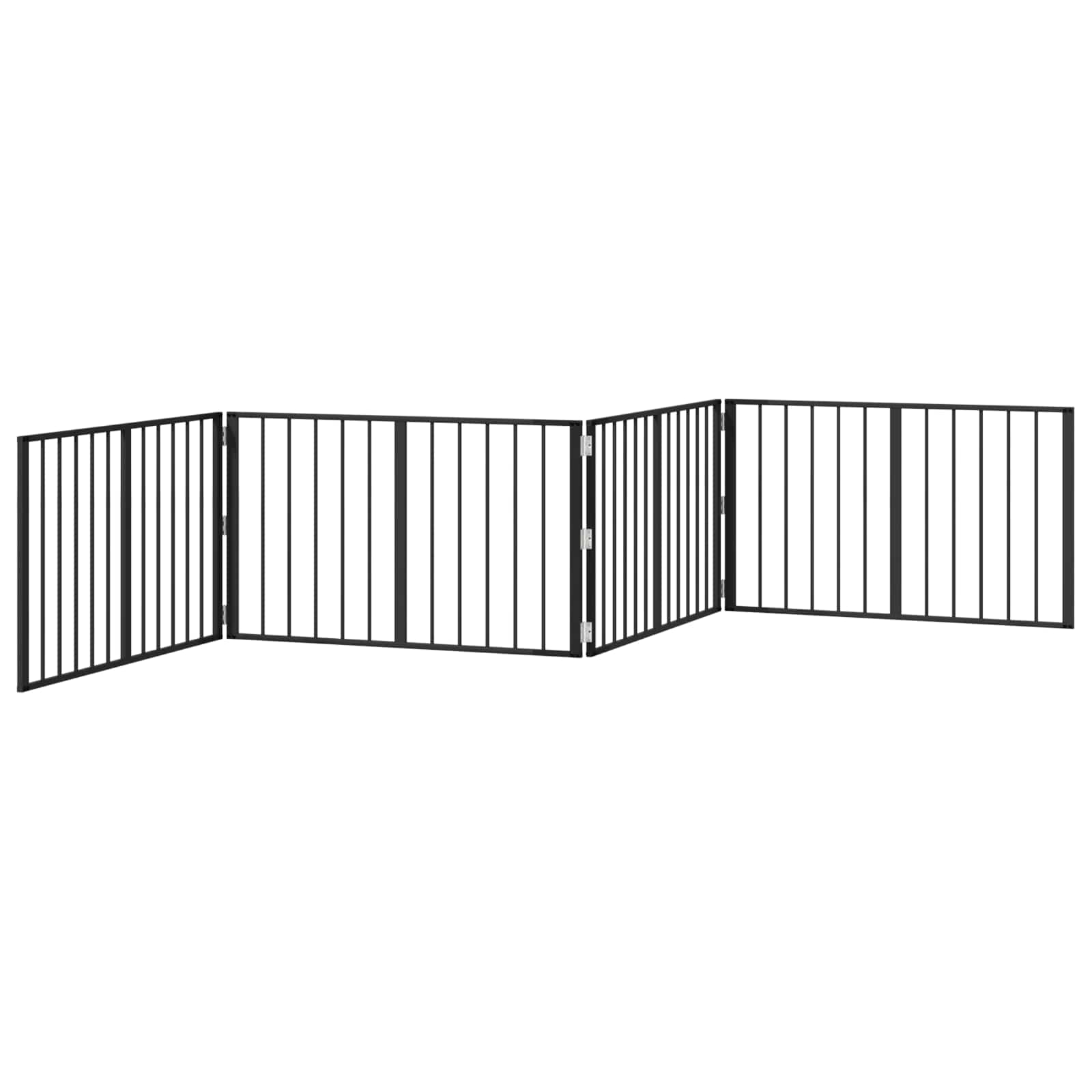 vidaXL Bramka dla psa 4 szt. Czarny 100 x 60 cm Stal ocynkowana