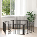 vidaXL Bramka dla psa 6 pcs Czarny 100 x 60 cm Stal Galwanizowana
