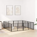 vidaXL Bramka dla psa 8 pcs Czarny 100 x 60 cm Stal Galwanizowana