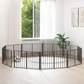 vidaXL Bramka dla psa 10 pcs Czarny 100 x 60 cm Stal Galwanizowana