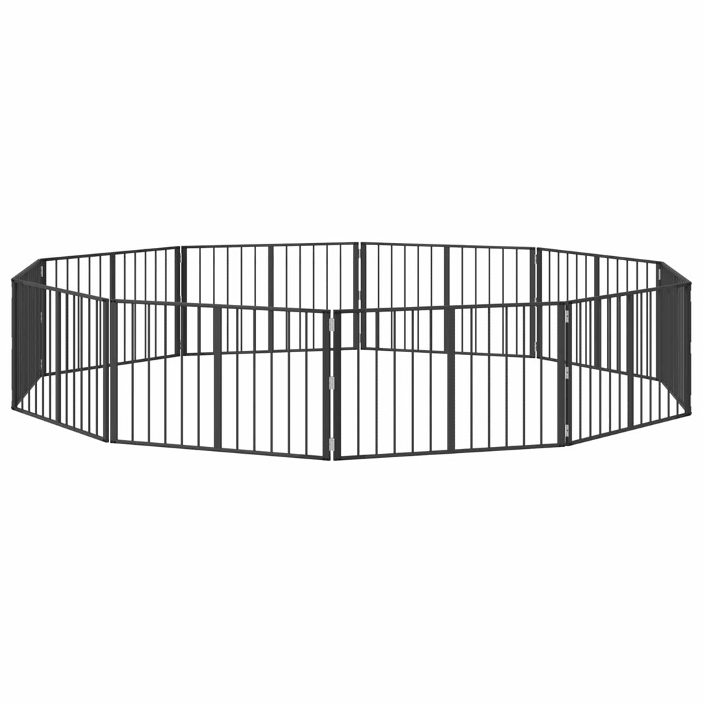 vidaXL Bramka dla psa 10 pcs Czarny 100 x 60 cm Stal Galwanizowana