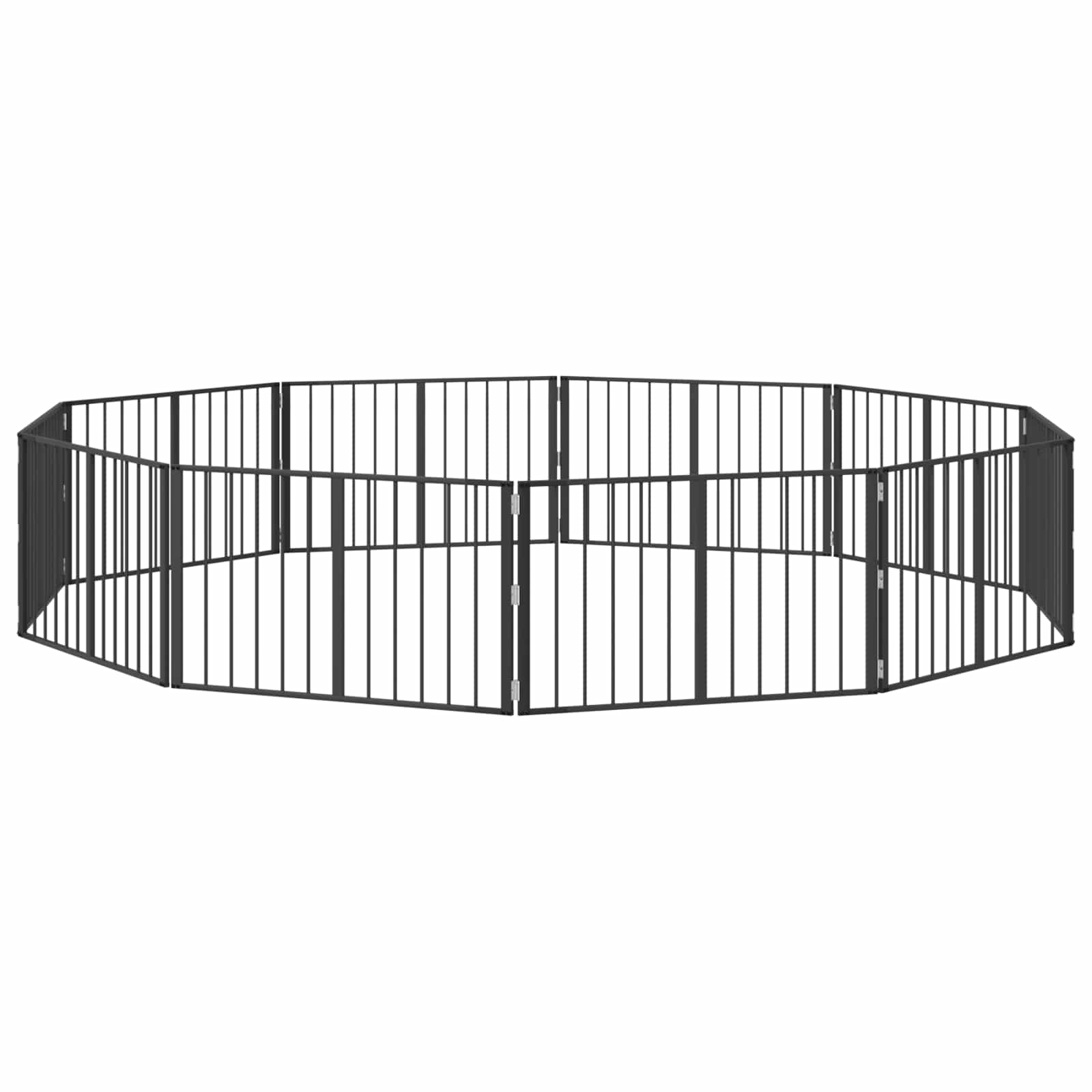 vidaXL Bramka dla psa 10 pcs Czarny 100 x 60 cm Stal Galwanizowana