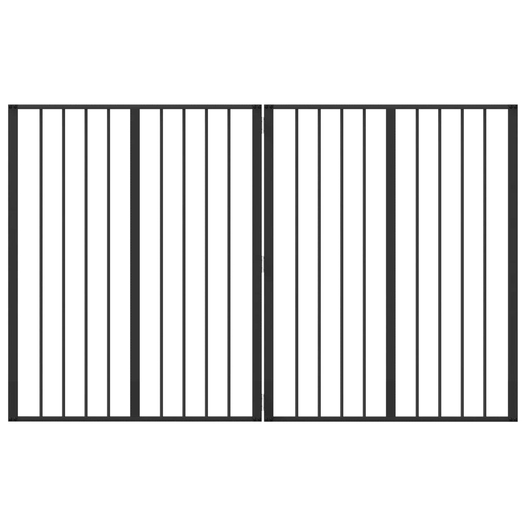 vidaXL Bramka dla psa 2 szt. Czarny 80 x 100 cm Stal ocynkowana