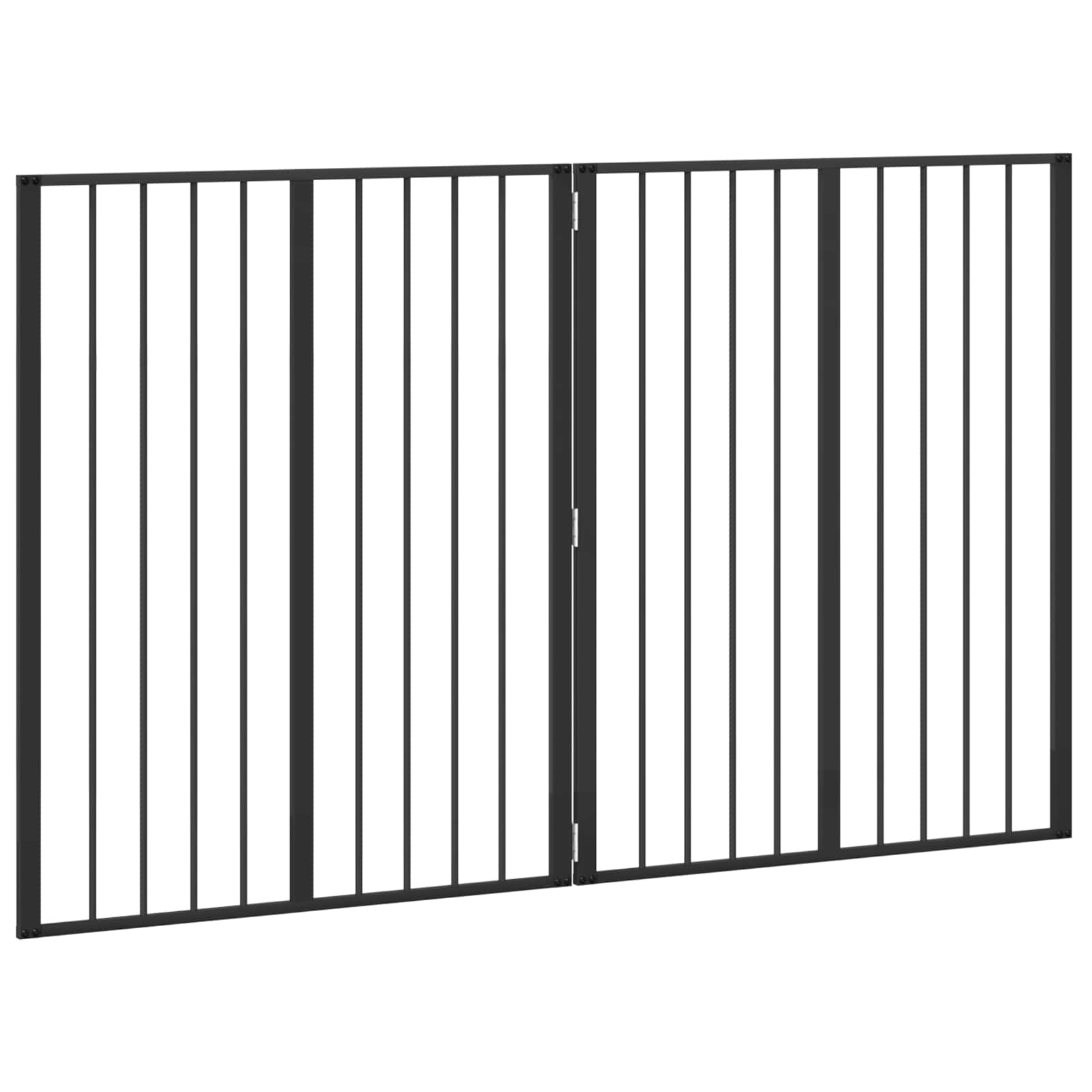 vidaXL Bramka dla psa 2 szt. Czarny 80 x 100 cm Stal ocynkowana