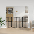 vidaXL Bramka dla psa 4 szt. Czarny 80 x 100 cm Stal ocynkowana