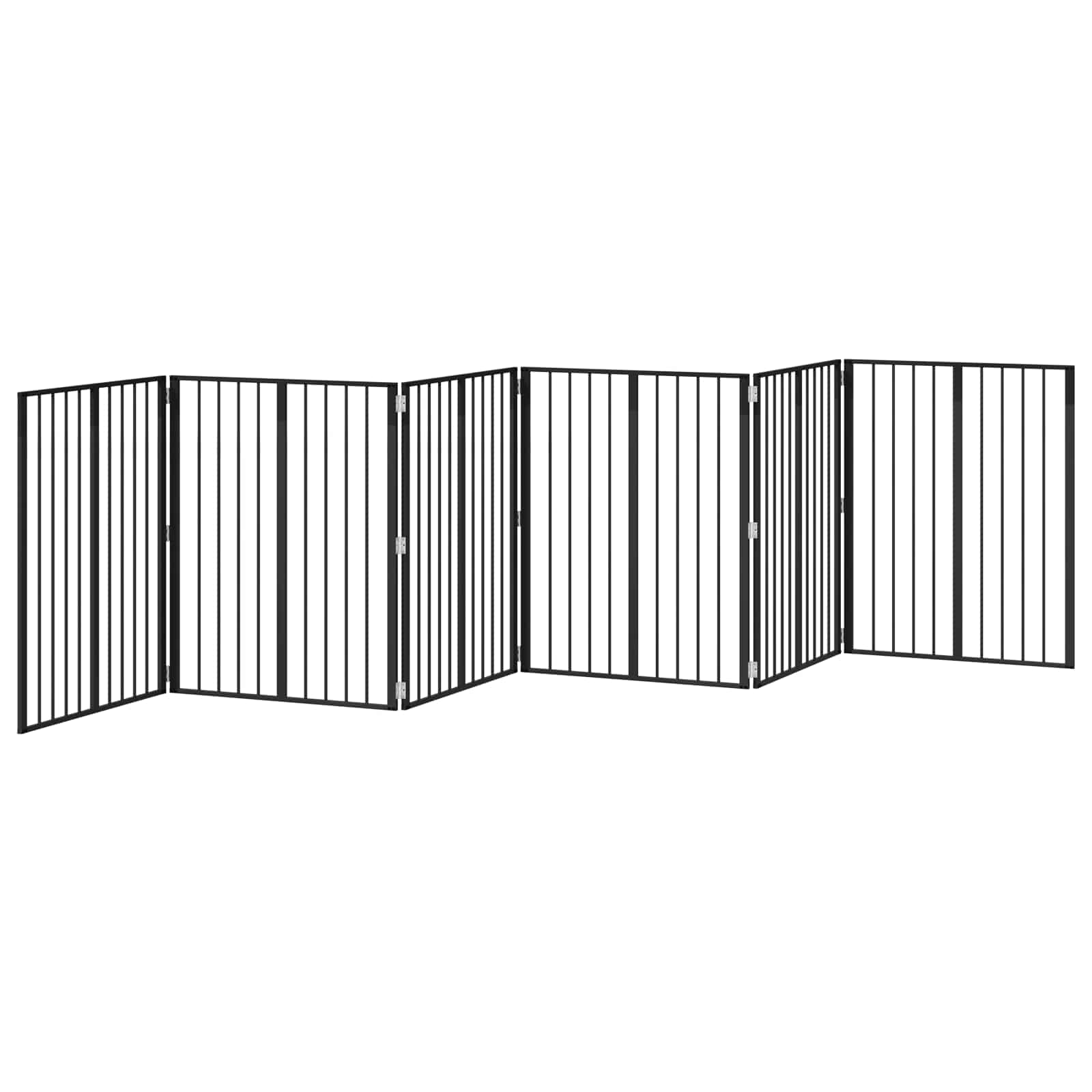 vidaXL Bramka dla psa 6 pcs Czarny 80 x 100 cm Stal Galwanizowana