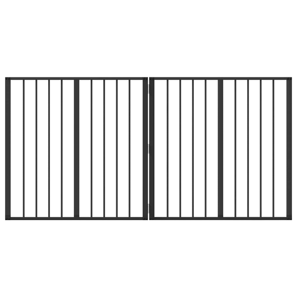 vidaXL Bramka dla psa 2 szt. Czarny 80 x 80 cm Stal ocynkowana