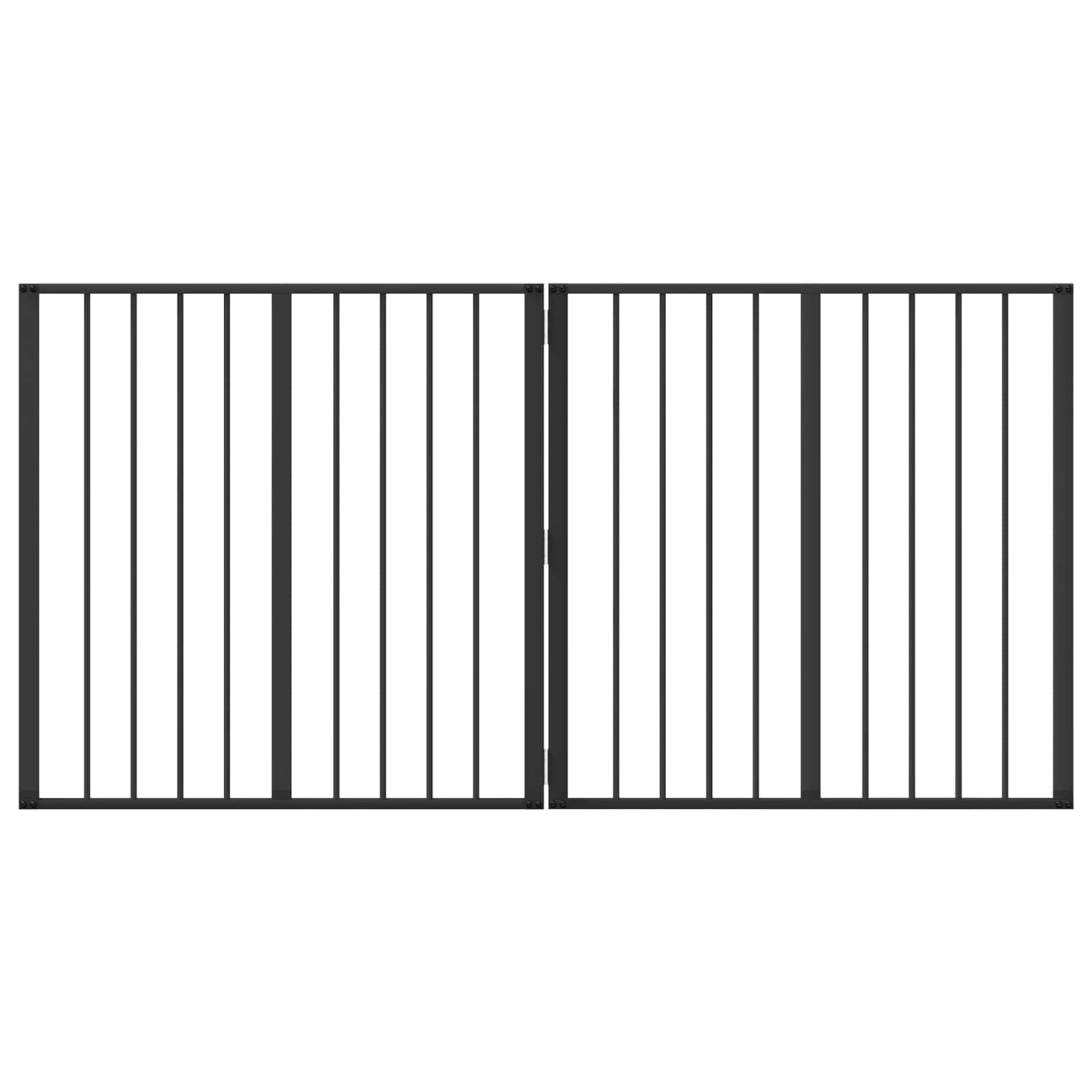 vidaXL Bramka dla psa 2 szt. Czarny 80 x 80 cm Stal ocynkowana