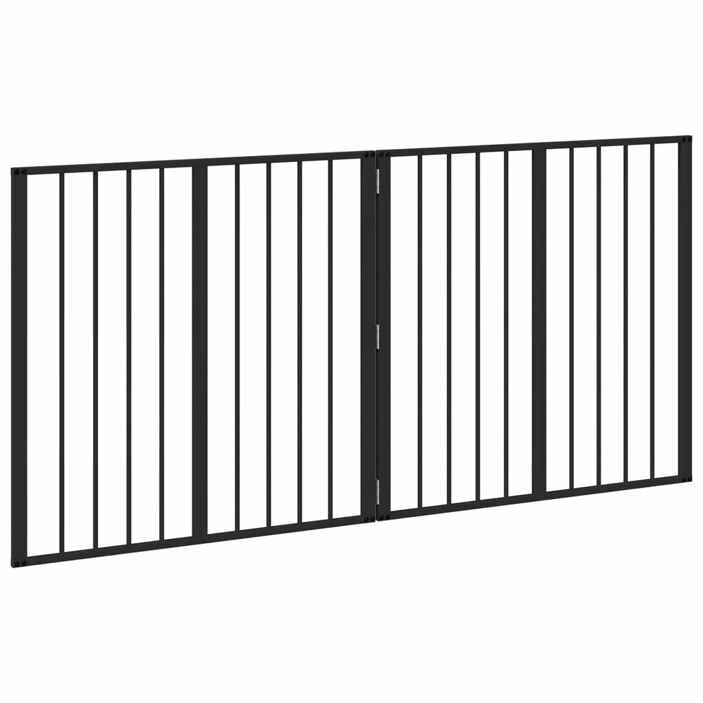 vidaXL Bramka dla psa 2 szt. Czarny 80 x 80 cm Stal ocynkowana