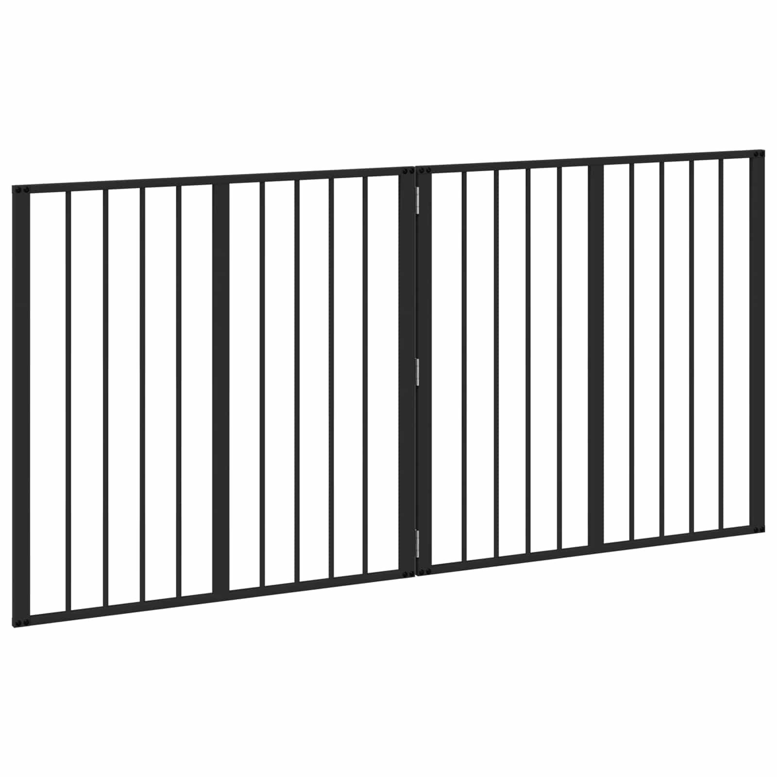 vidaXL Bramka dla psa 2 szt. Czarny 80 x 80 cm Stal ocynkowana
