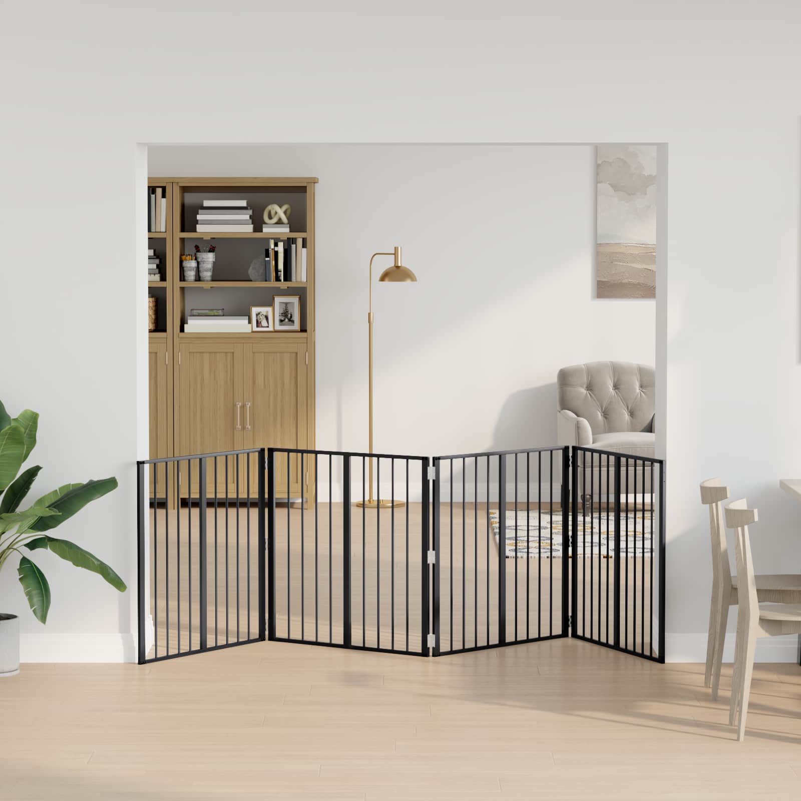 vidaXL Bramka dla psa 4 szt. Czarny 80 x 80 cm Stal ocynkowana