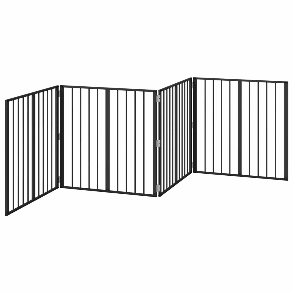 vidaXL Bramka dla psa 4 szt. Czarny 80 x 80 cm Stal ocynkowana