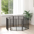 vidaXL Bramka dla psa 6 pcs Czarny 80 x 80 cm Stal Galwanizowana