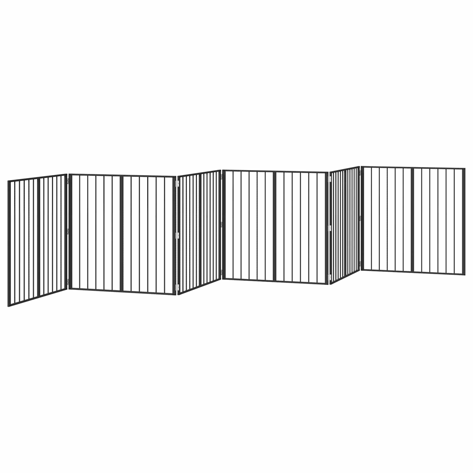 vidaXL Bramka dla psa 6 pcs Czarny 80 x 80 cm Stal Galwanizowana