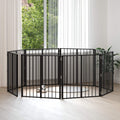 vidaXL Bramka dla psa 8 pcs Czarny 80 x 80 cm Stal Galwanizowana