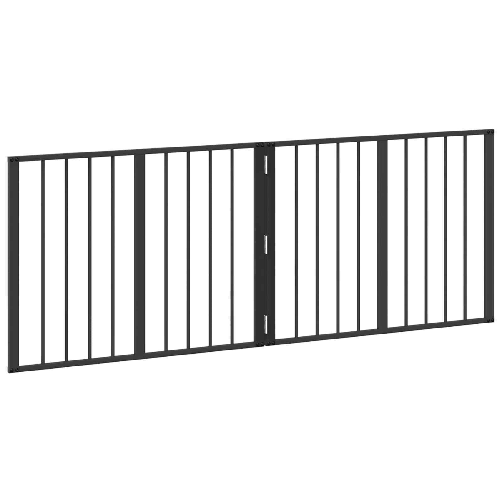 vidaXL Bramka dla psa 2 szt. Czarny 80 x 60 cm Stal ocynkowana