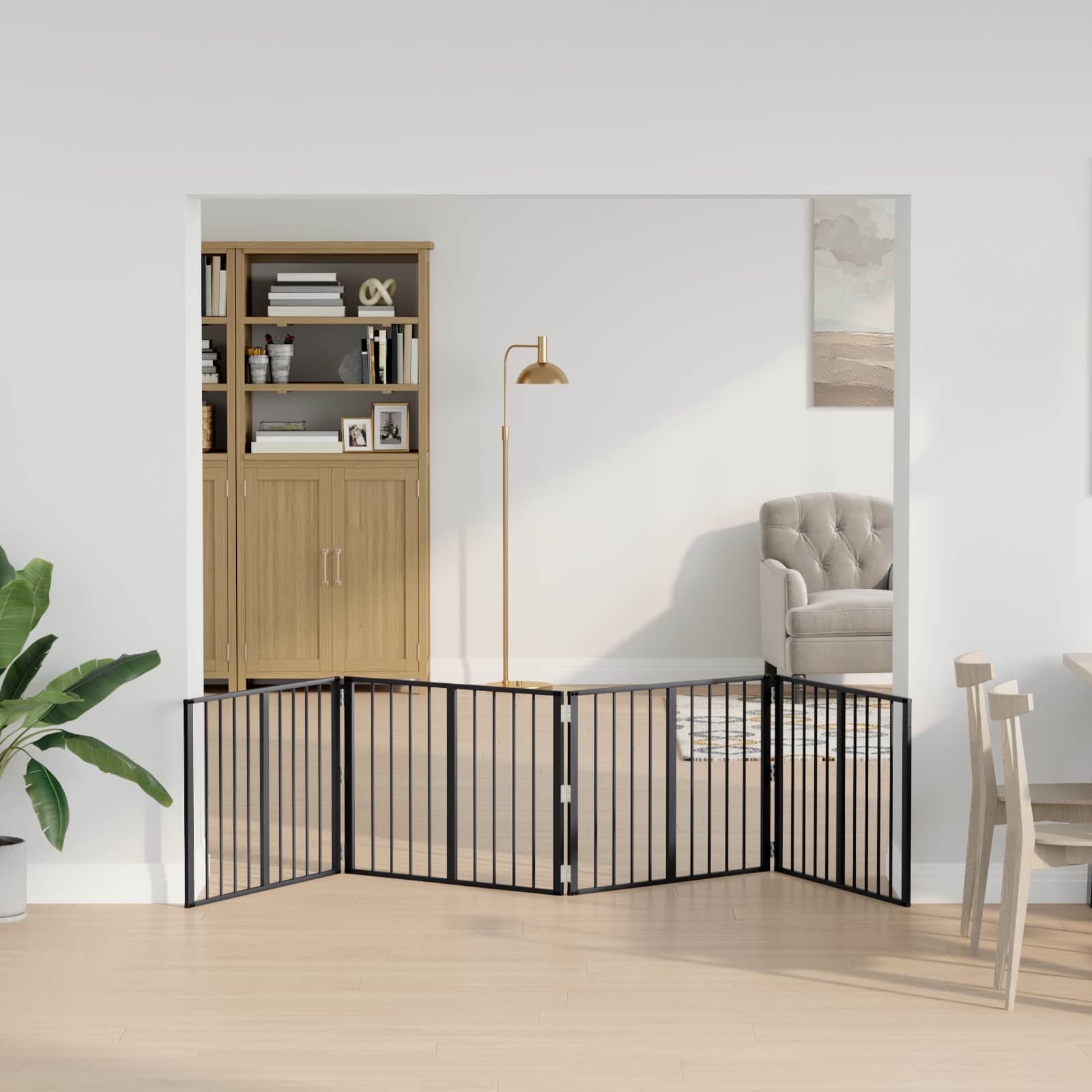 vidaXL Bramka dla psa 4 szt. Czarny 80 x 60 cm Stal ocynkowana