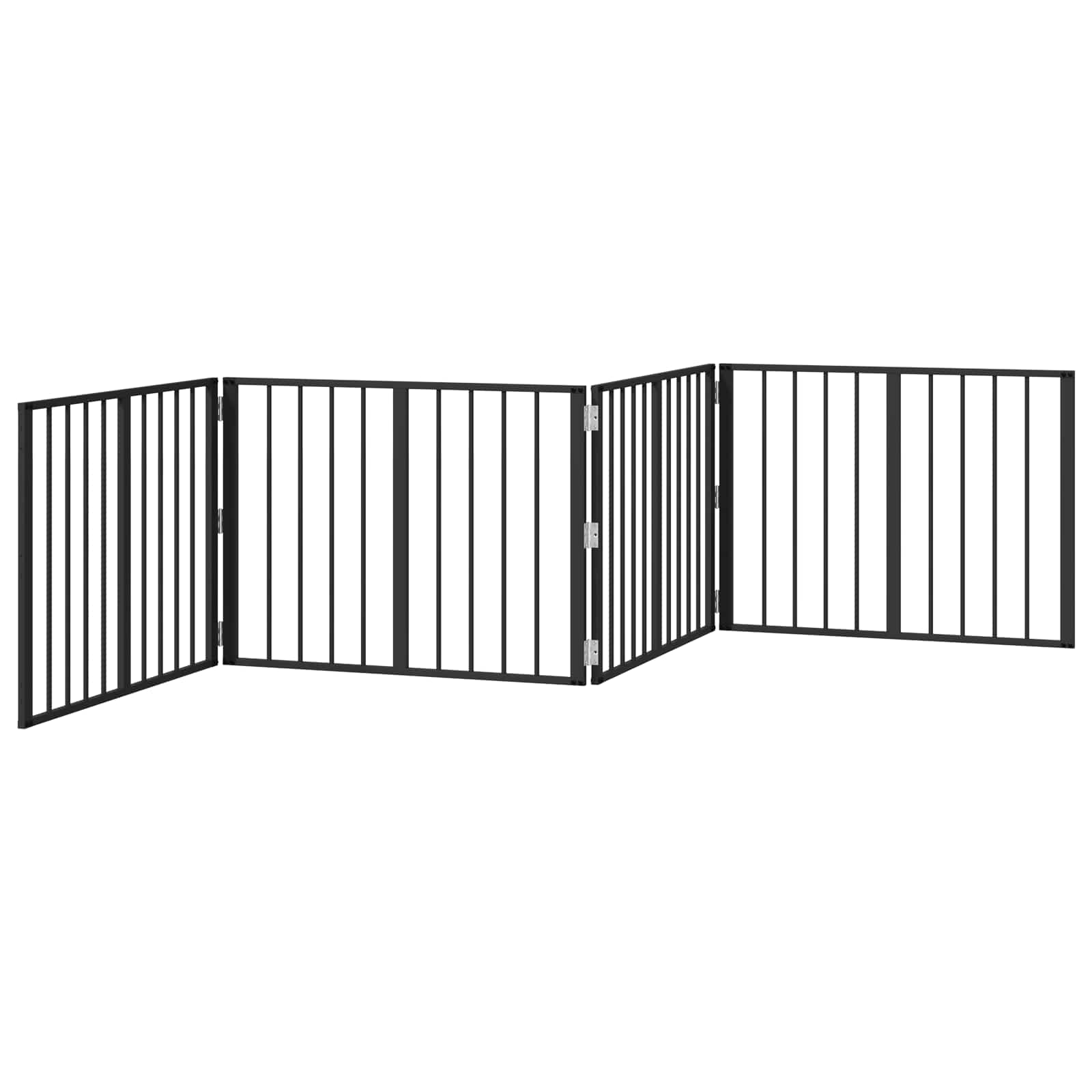 vidaXL Bramka dla psa 4 szt. Czarny 80 x 60 cm Stal ocynkowana
