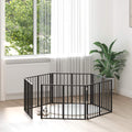 vidaXL Bramka dla psa 6 pcs Czarny 80 x 60 cm Stal Galwanizowana