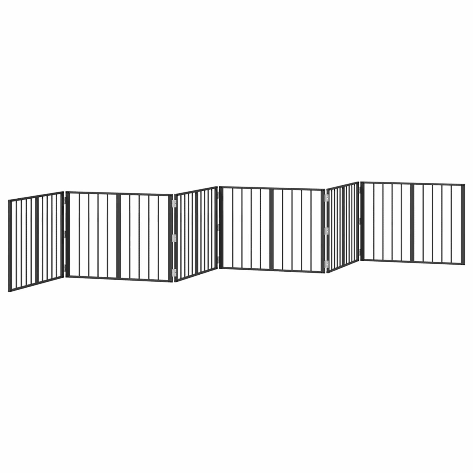 vidaXL Bramka dla psa 6 pcs Czarny 80 x 60 cm Stal Galwanizowana