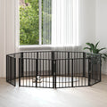 vidaXL Bramka dla psa 8 pcs Czarny 80 x 60 cm Stal Galwanizowana