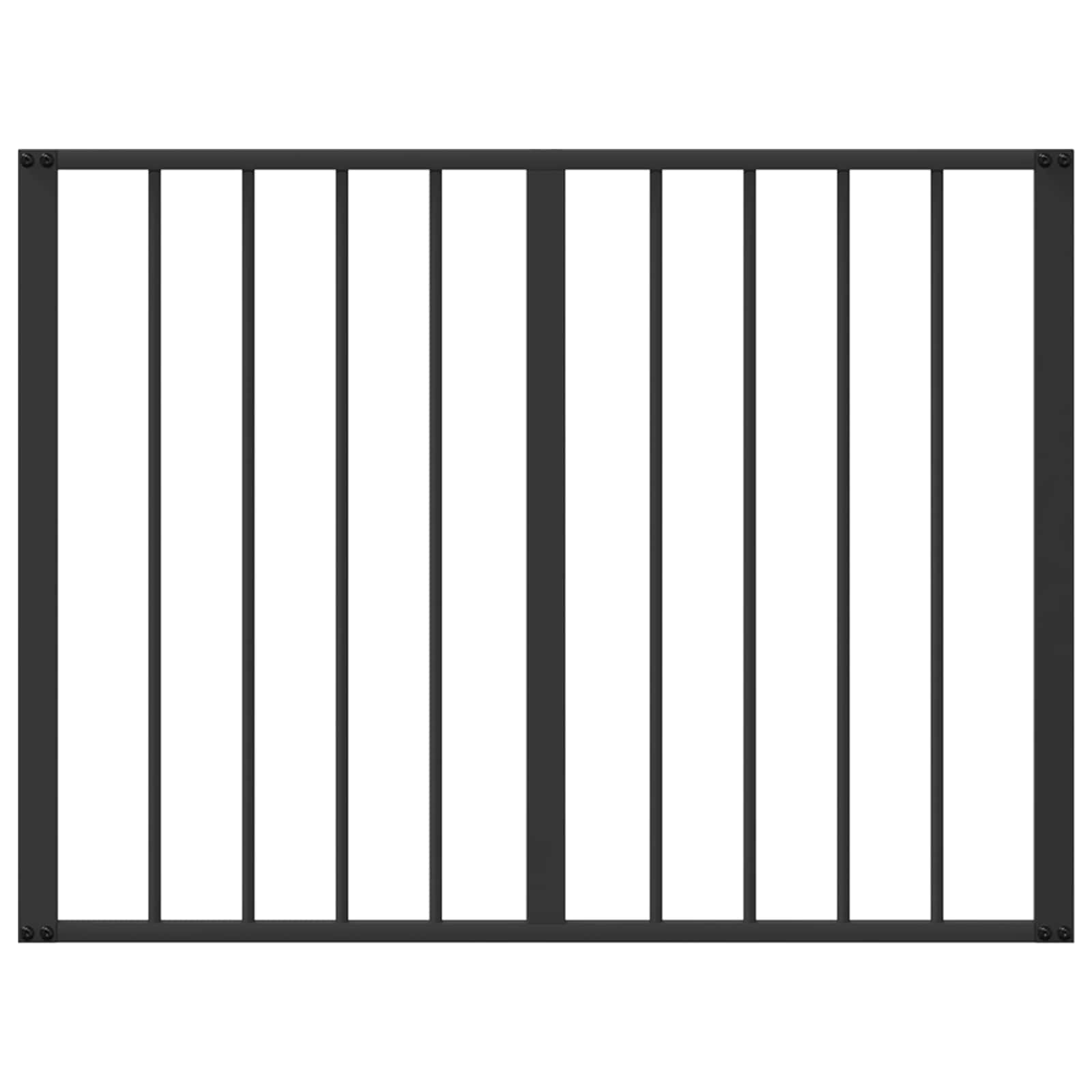 vidaXL Bramka dla psa 10 pcs Czarny 80 x 60 cm Stal Galwanizowana