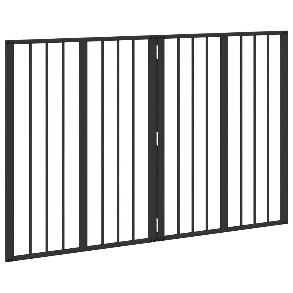 vidaXL Bramka dla psa 2 szt. Czarny 60 x 80 cm Stal ocynkowana