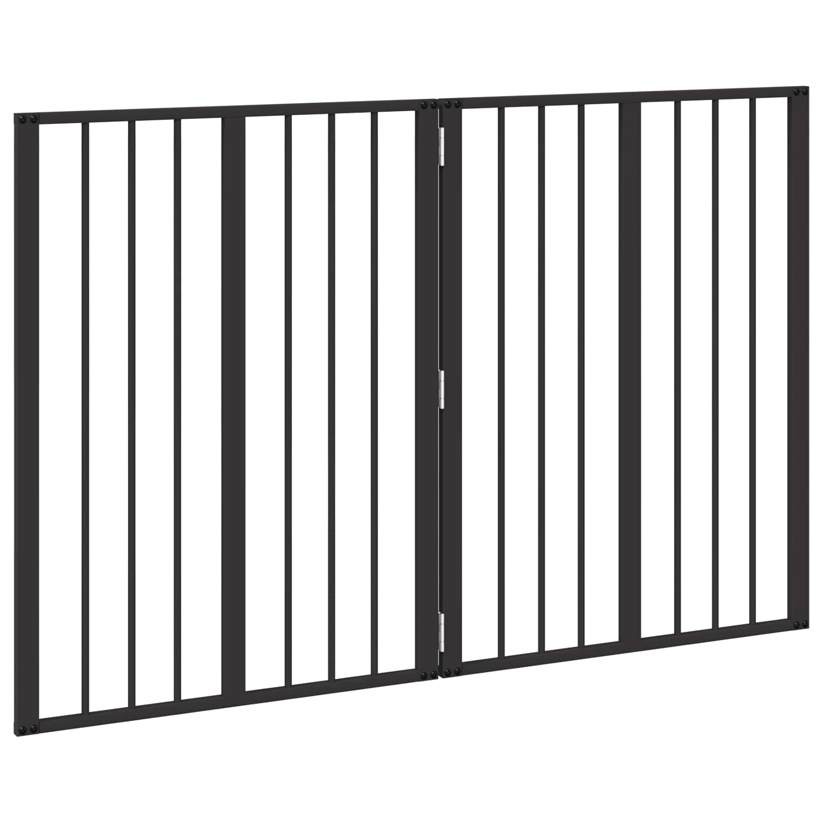 vidaXL Bramka dla psa 2 szt. Czarny 60 x 80 cm Stal ocynkowana
