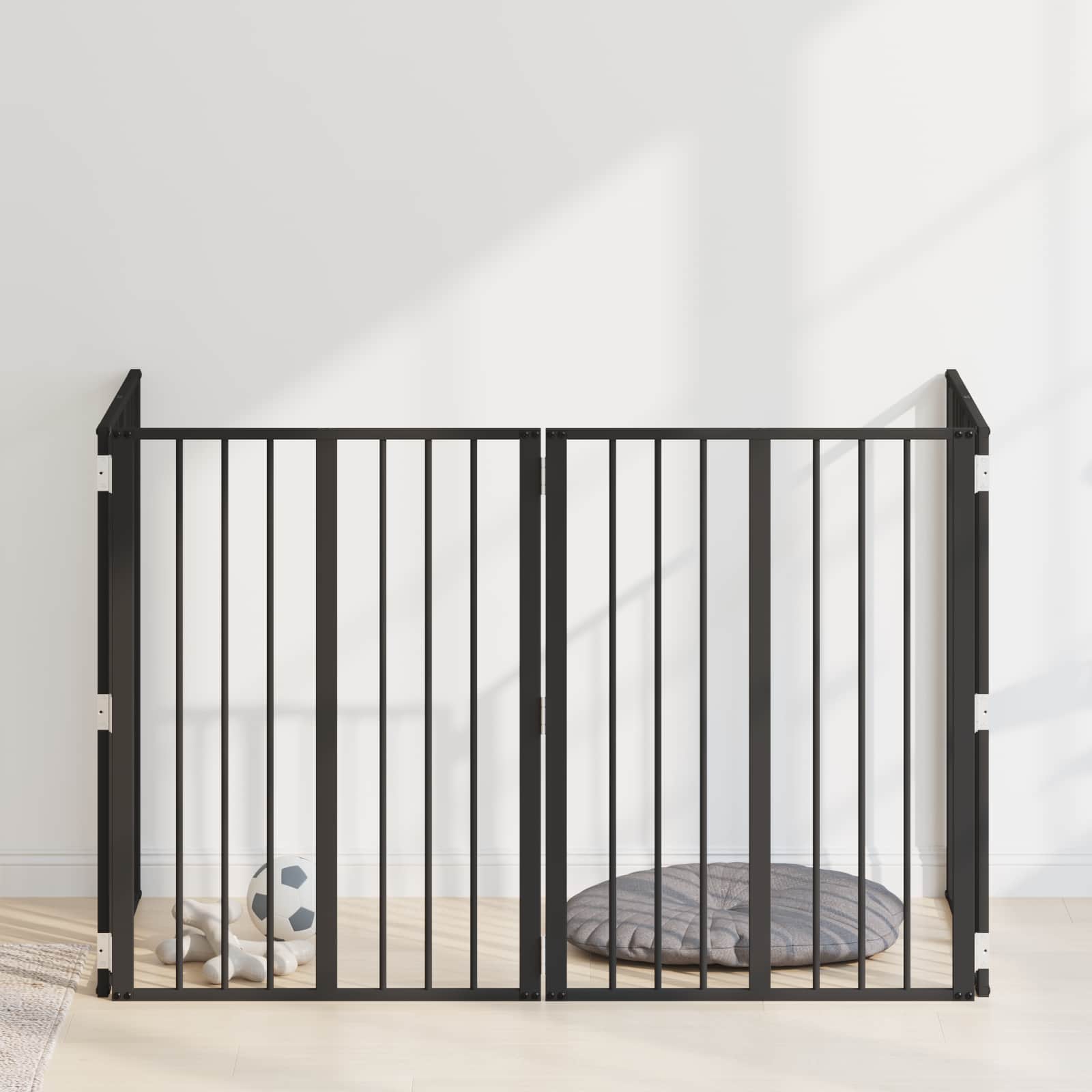 vidaXL Bramka dla psa 4 szt. Czarny 60 x 80 cm Stal ocynkowana