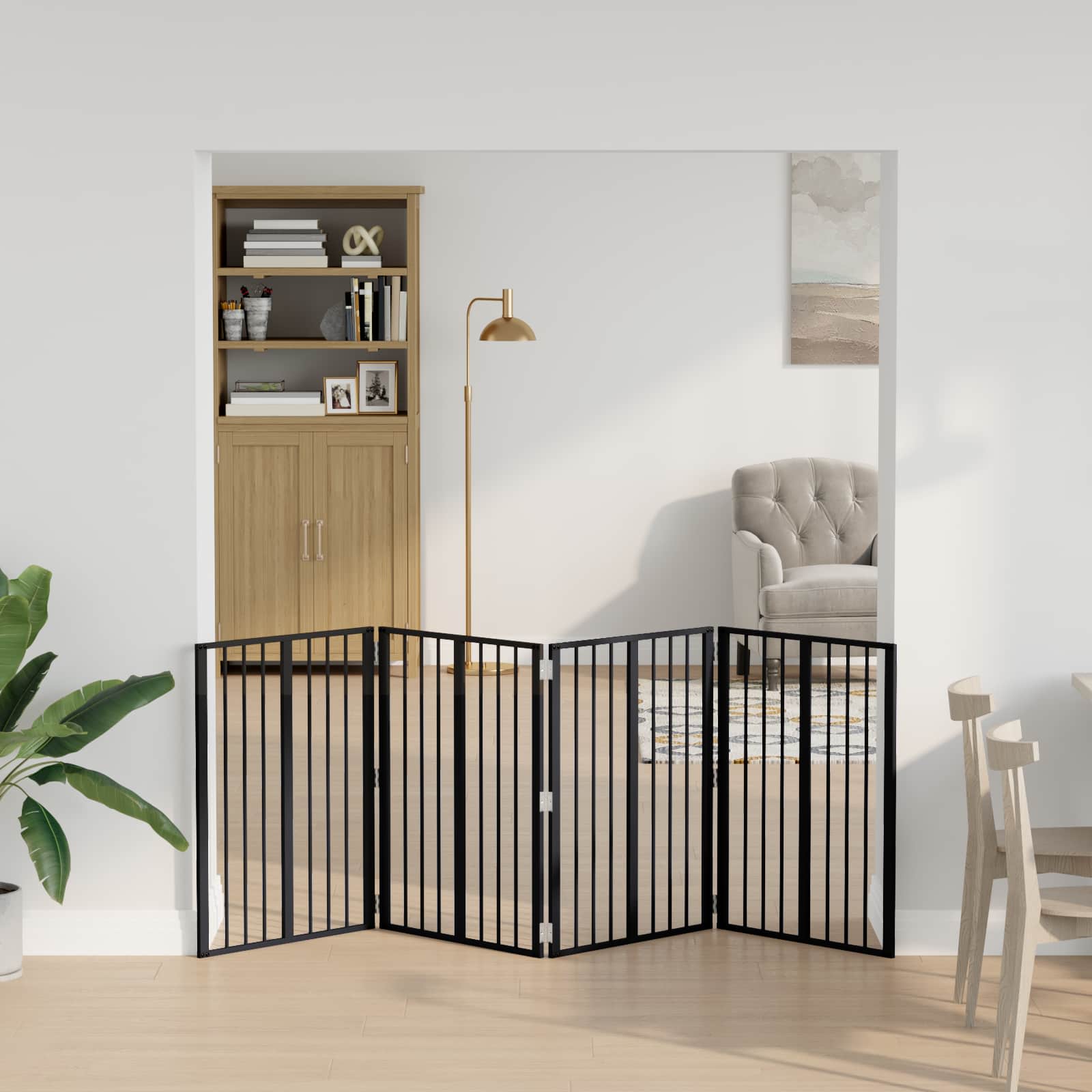 vidaXL Bramka dla psa 4 szt. Czarny 60 x 80 cm Stal ocynkowana
