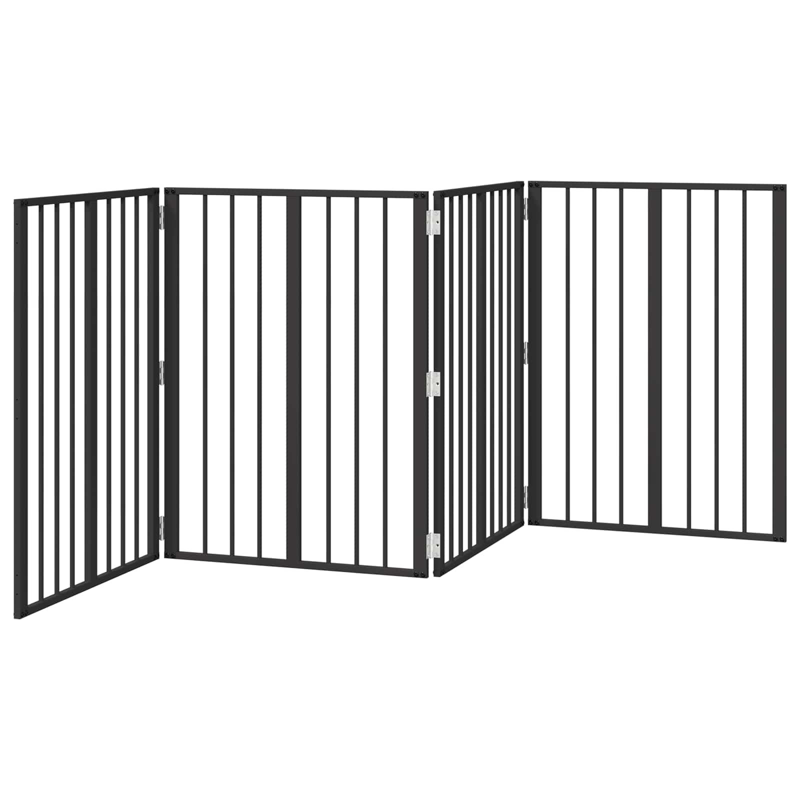 vidaXL Bramka dla psa 4 szt. Czarny 60 x 80 cm Stal ocynkowana