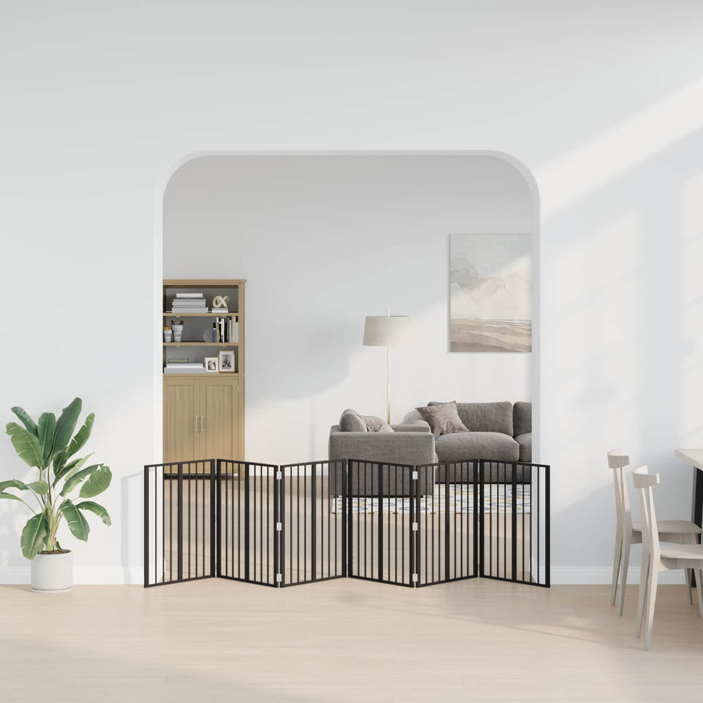 vidaXL Bramka dla psa 6 pcs Czarny 60 x 80 cm Stal Galwanizowana