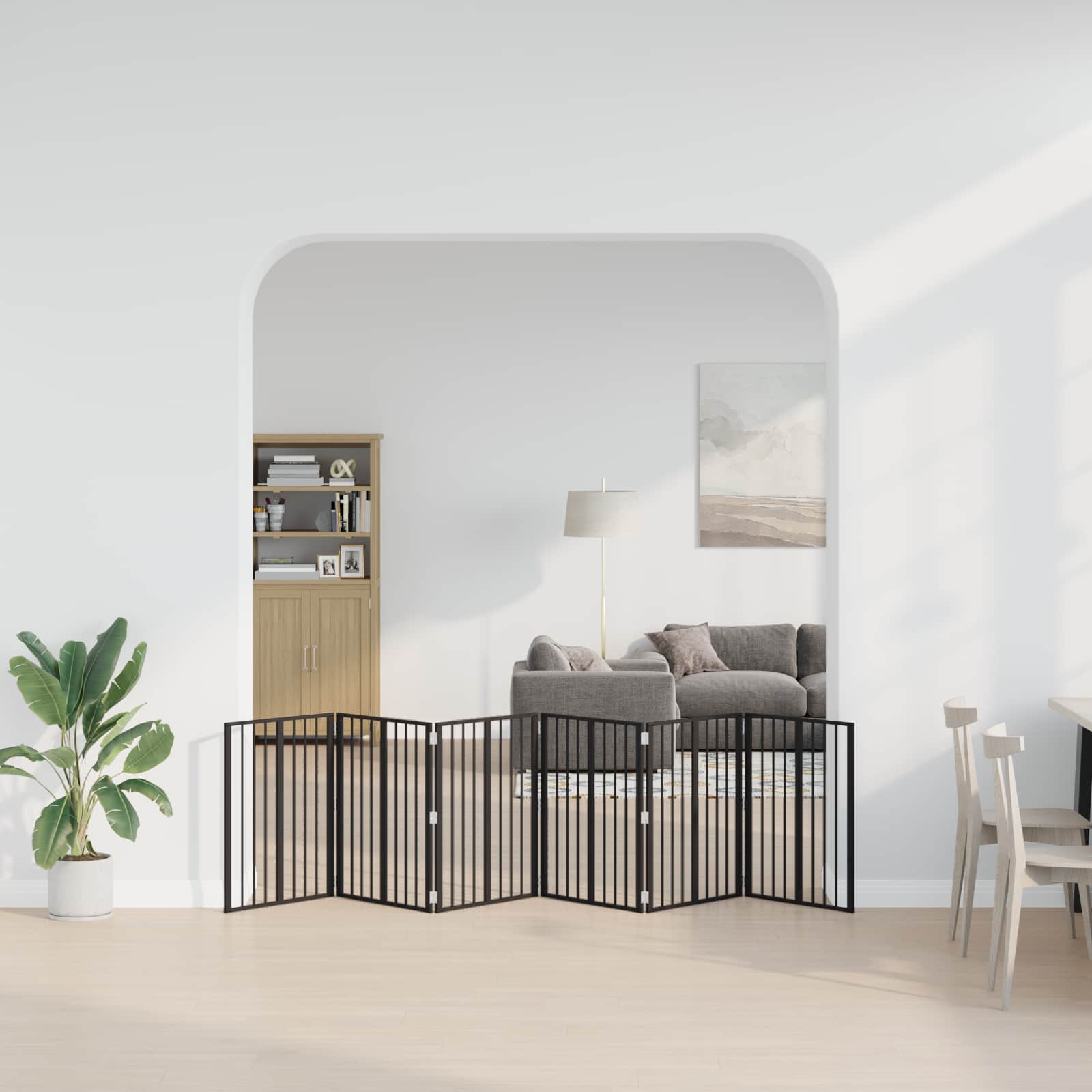 vidaXL Bramka dla psa 6 pcs Czarny 60 x 80 cm Stal Galwanizowana