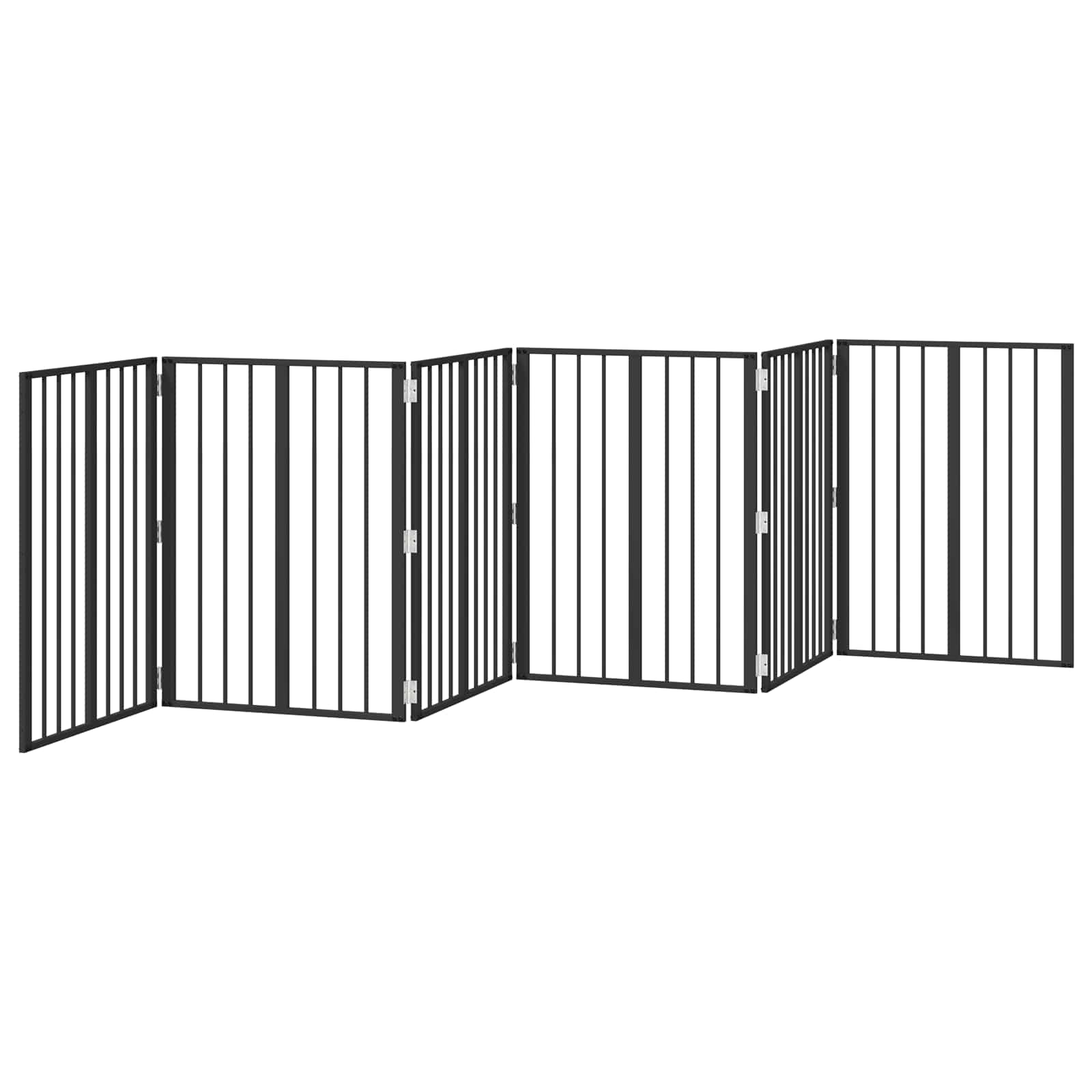 vidaXL Bramka dla psa 6 pcs Czarny 60 x 80 cm Stal Galwanizowana