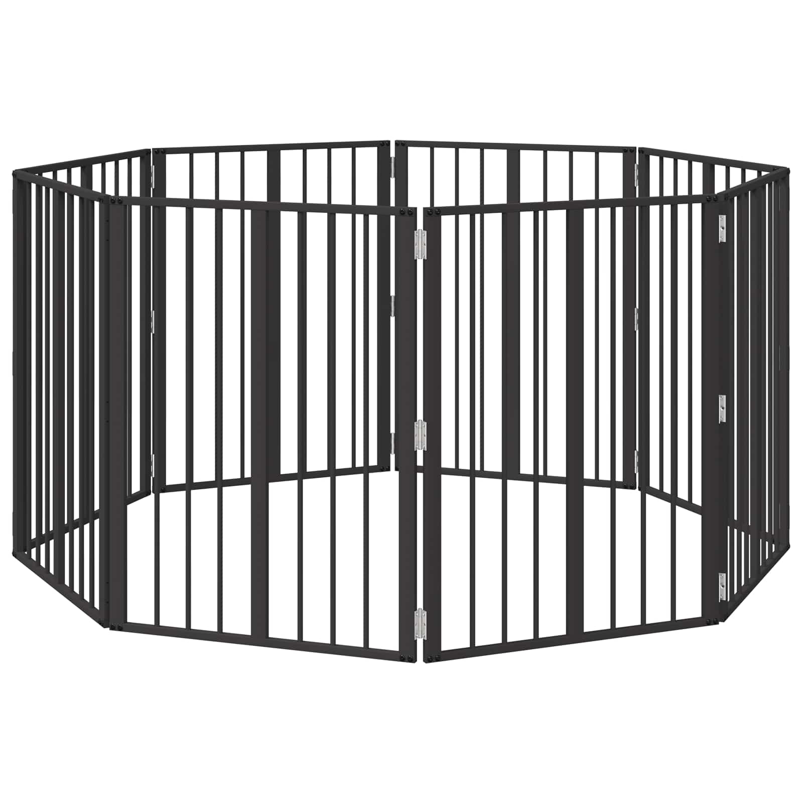 vidaXL Bramka dla psa 8 pcs Czarny 60 x 80 cm Stal Galwanizowana