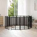 vidaXL Bramka dla psa 10 pcs Czarny 60 x 80 cm Stal Galwanizowana
