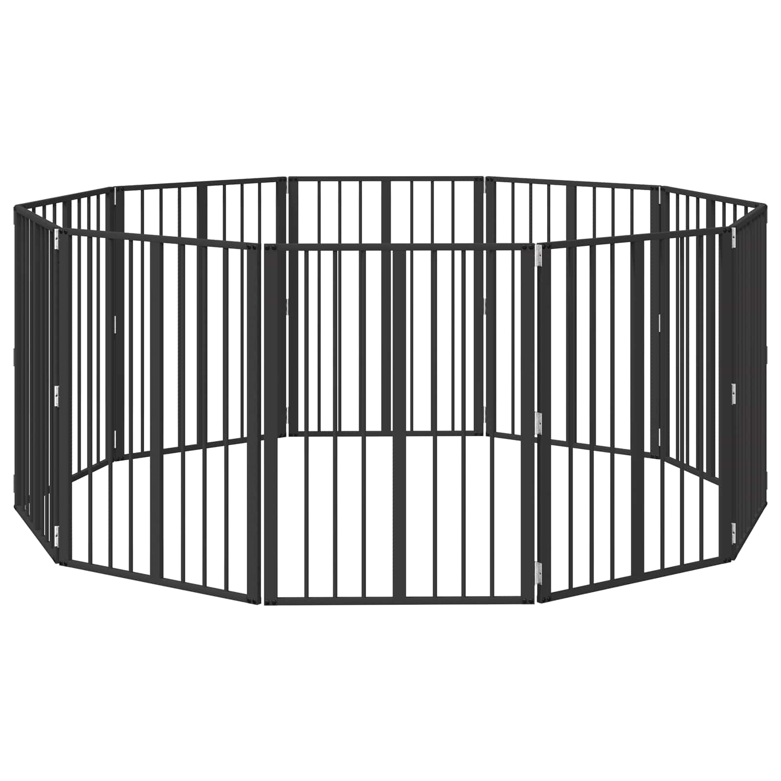 vidaXL Bramka dla psa 10 pcs Czarny 60 x 80 cm Stal Galwanizowana
