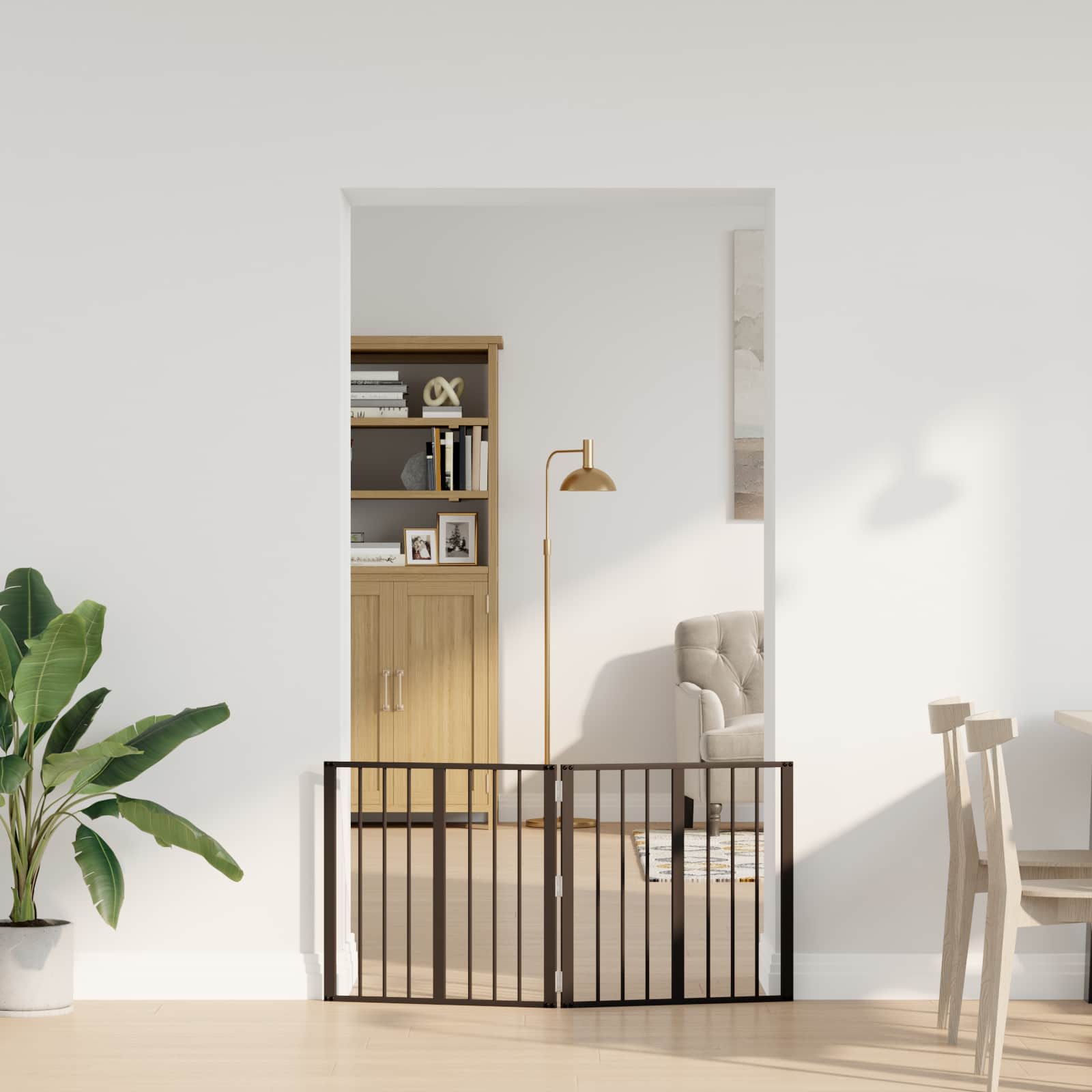 vidaXL Bramka dla psa 2 szt. Czarny 60 x 60 cm Stal ocynkowana