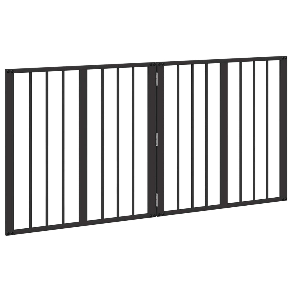vidaXL Bramka dla psa 2 szt. Czarny 60 x 60 cm Stal ocynkowana