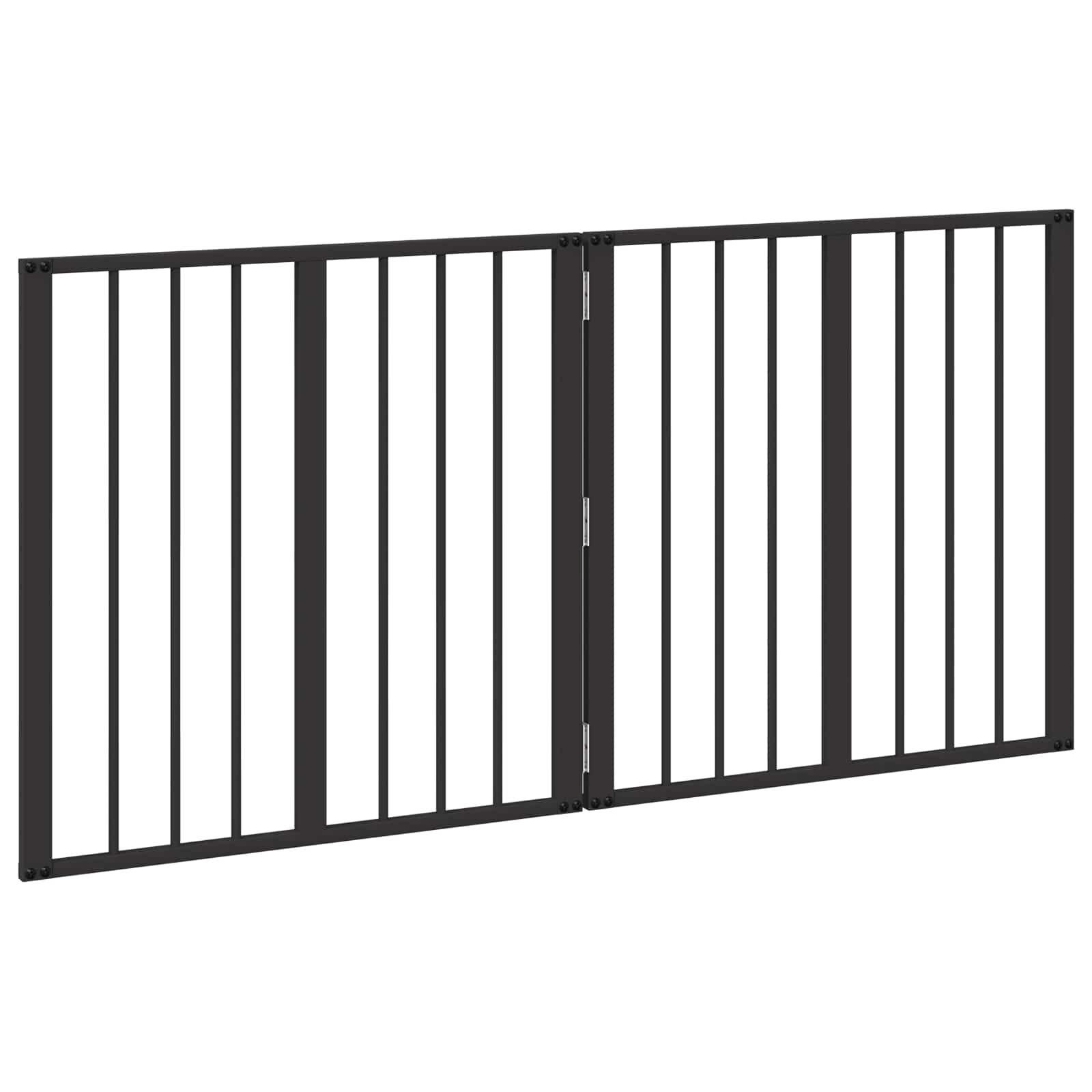 vidaXL Bramka dla psa 2 szt. Czarny 60 x 60 cm Stal ocynkowana