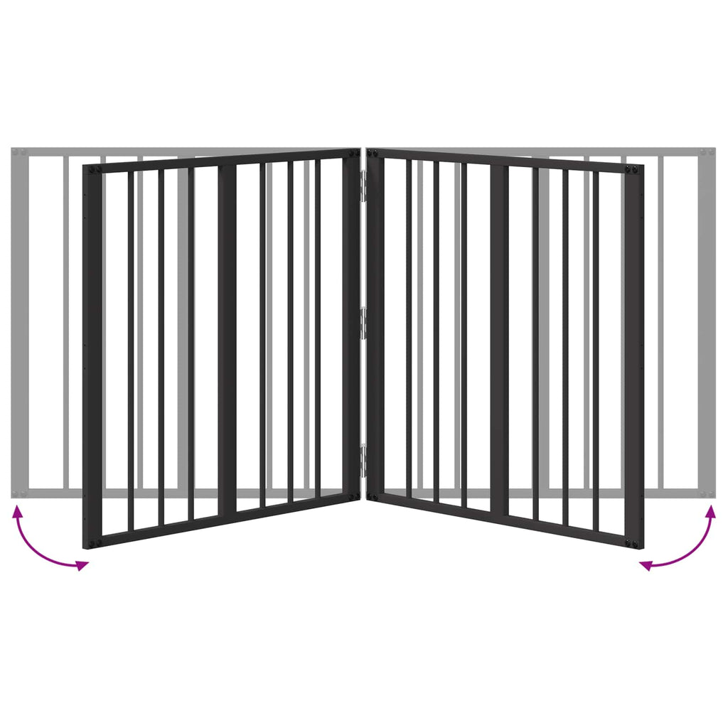 vidaXL Bramka dla psa 2 szt. Czarny 60 x 60 cm Stal ocynkowana