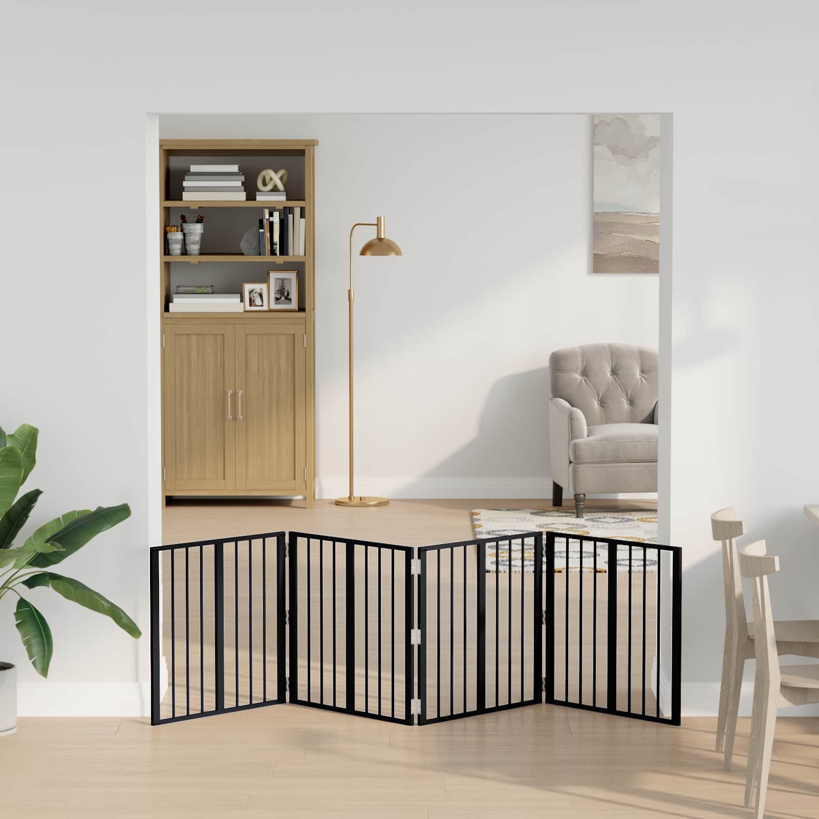 vidaXL Bramka dla psa 4 szt. Czarny 60 x 60 cm Stal ocynkowana