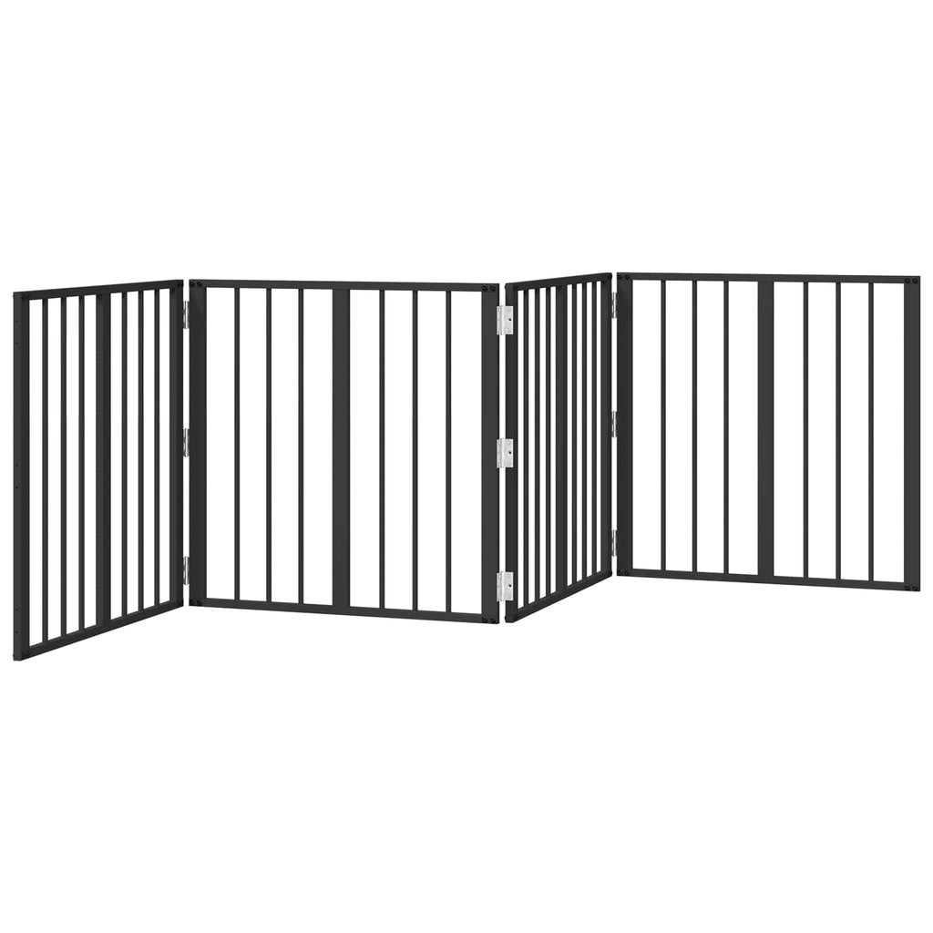 vidaXL Bramka dla psa 4 szt. Czarny 60 x 60 cm Stal ocynkowana