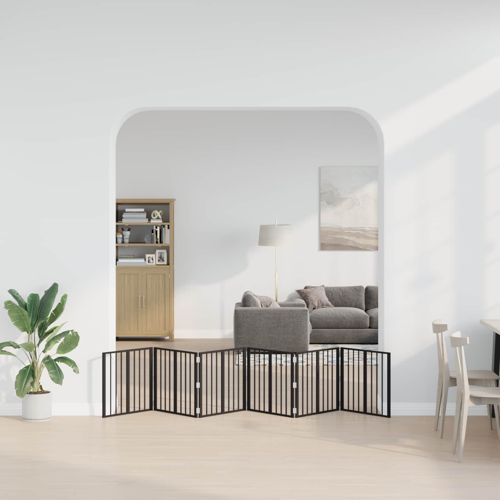 vidaXL Bramka dla psa 6 szt. Czarny 60 x 60 cm Stal ocynkowana