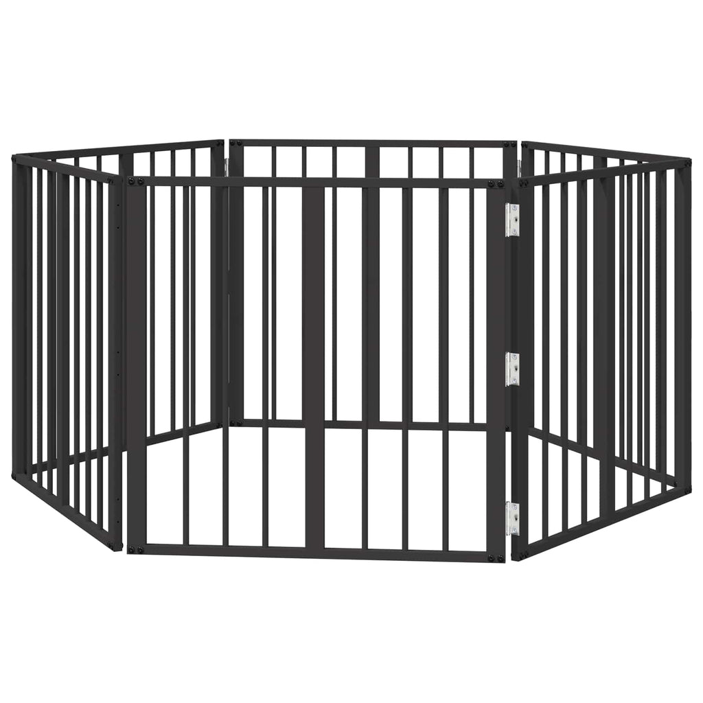 vidaXL Bramka dla psa 6 szt. Czarny 60 x 60 cm Stal ocynkowana