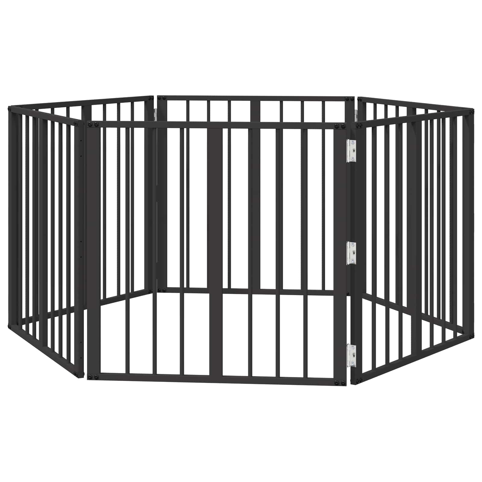 vidaXL Bramka dla psa 6 szt. Czarny 60 x 60 cm Stal ocynkowana