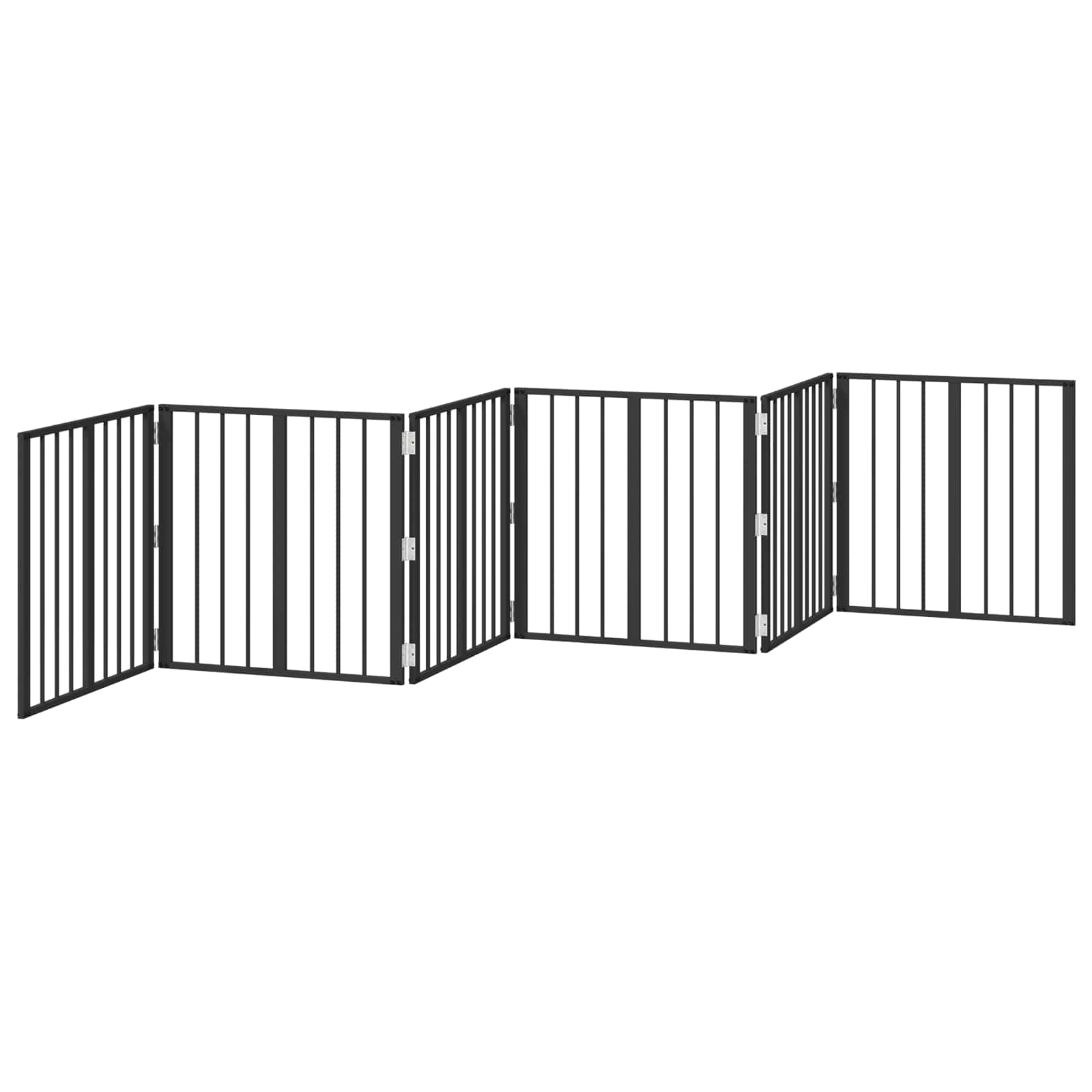 vidaXL Bramka dla psa 6 szt. Czarny 60 x 60 cm Stal ocynkowana