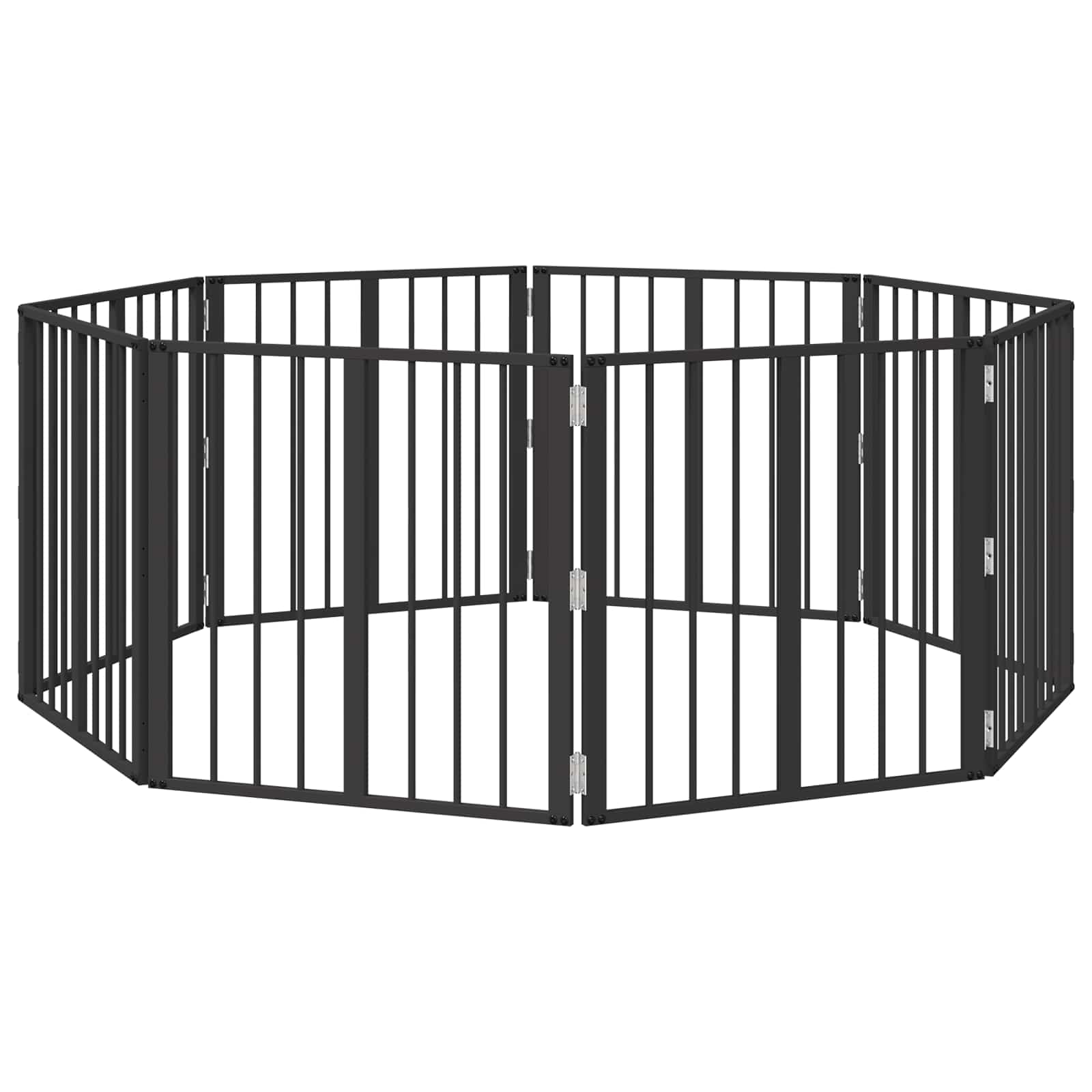 vidaXL Bramka dla psa 8 szt. Czarny 60 x 60 cm Stal ocynkowana