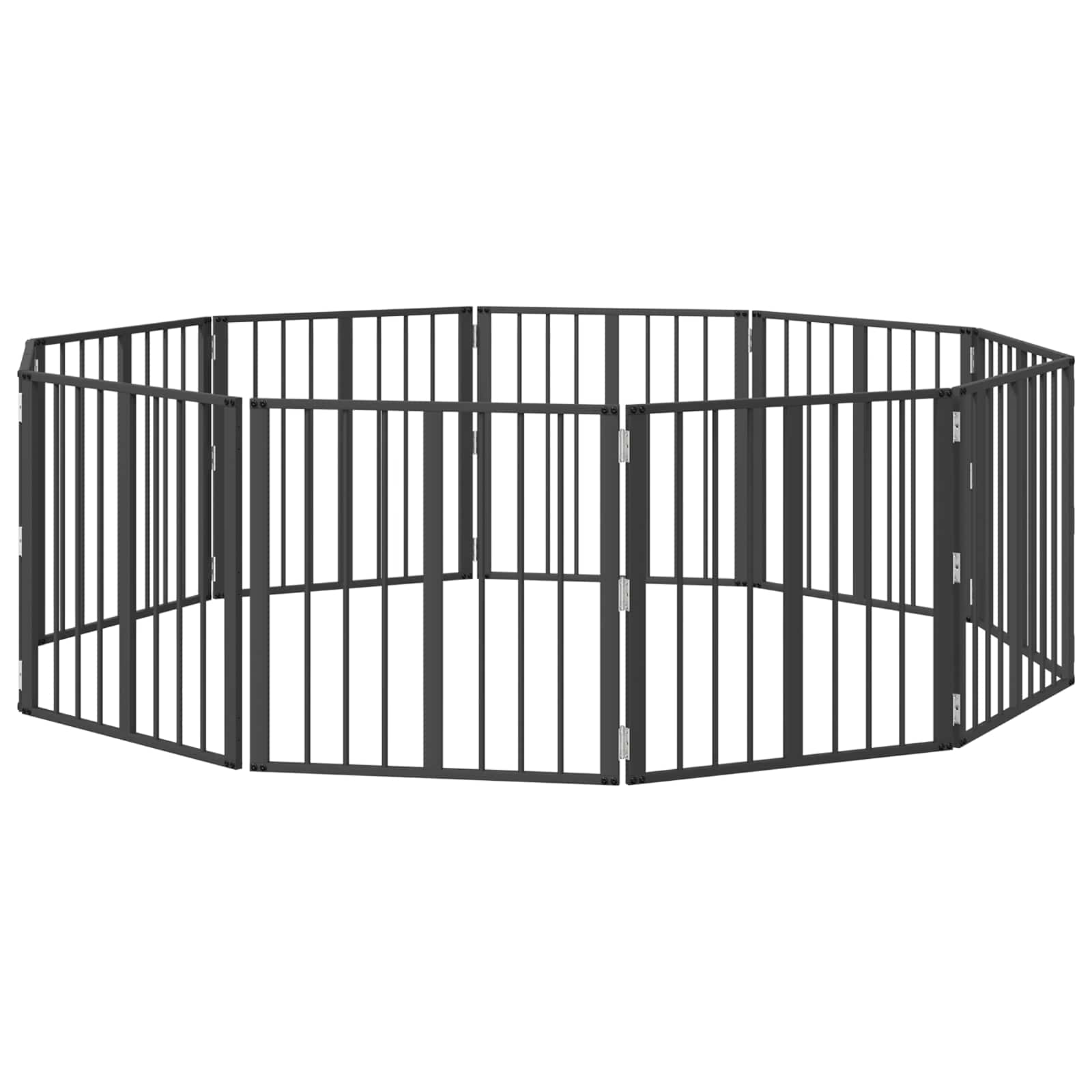 vidaXL Bramka dla psa 10 szt. Czarny 60 x 60 cm Stal ocynkowana